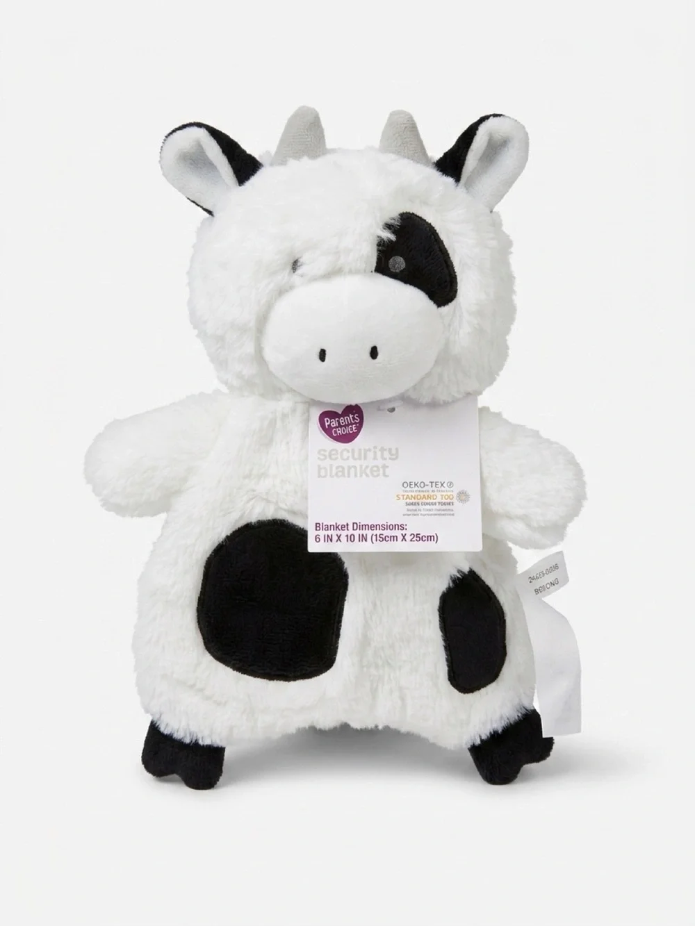 Parent's Choice Brand Plush Cow Lovely Baby Security Blanket 6x10”